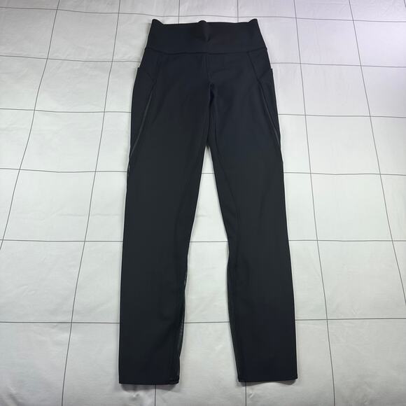 Lululemon Leggings Womens 4 Black Pace Perfect 7/8 Mesh Athletic Run Workout Gym - Picture 2 of 11